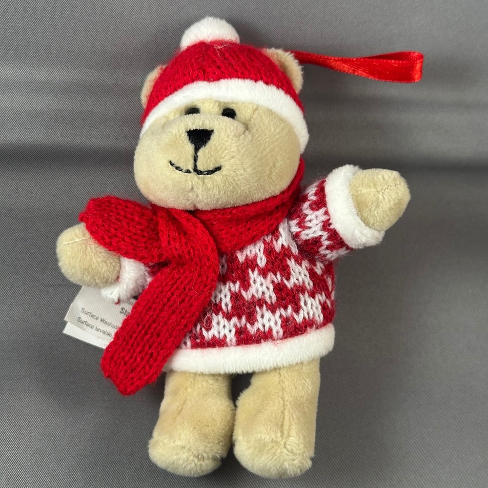 Starbucks 2018 Limited Edition Bearista Boy Plush Holiday Christmas Ornament 6"‎